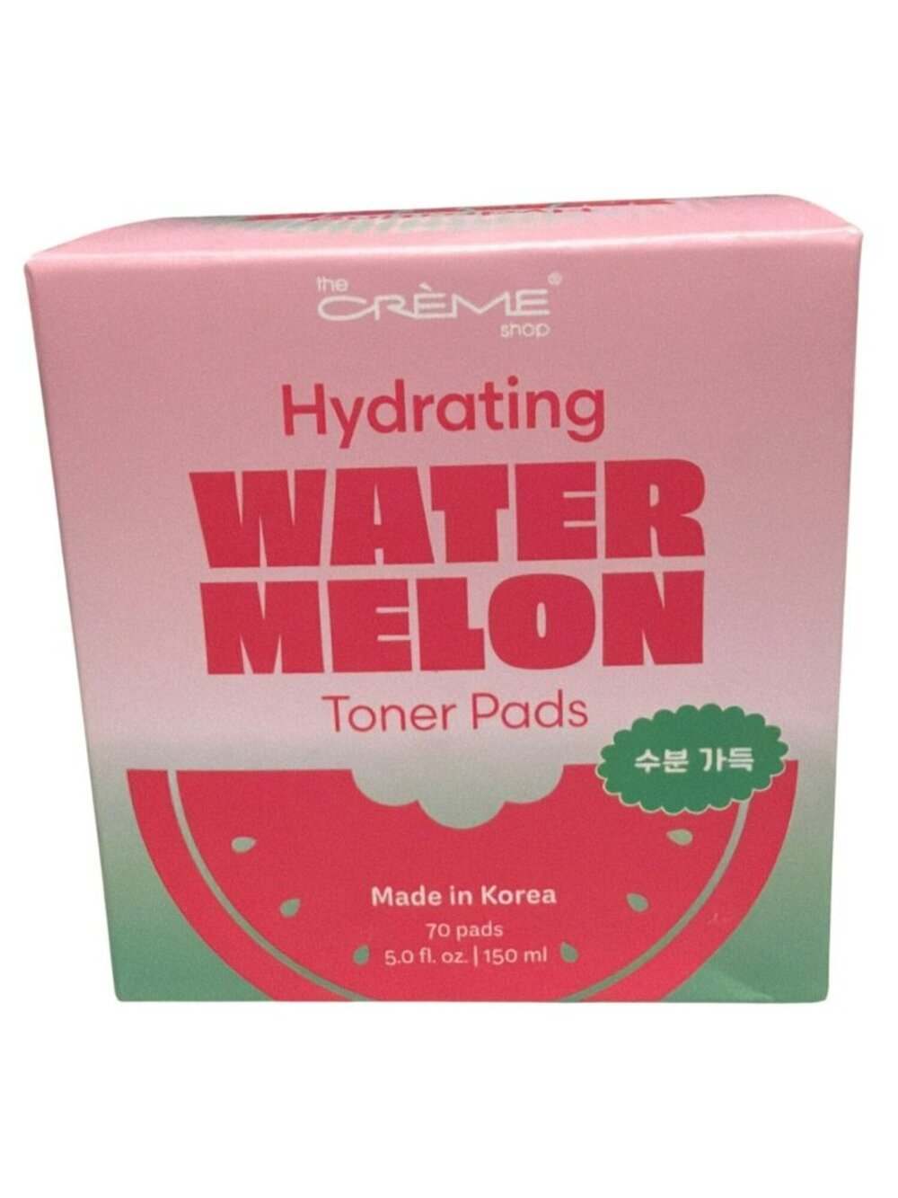 The Crème Shop Hydrating Watermelon Toner Pads 70 Count 5.0 Fl Oz Vegan Cotton